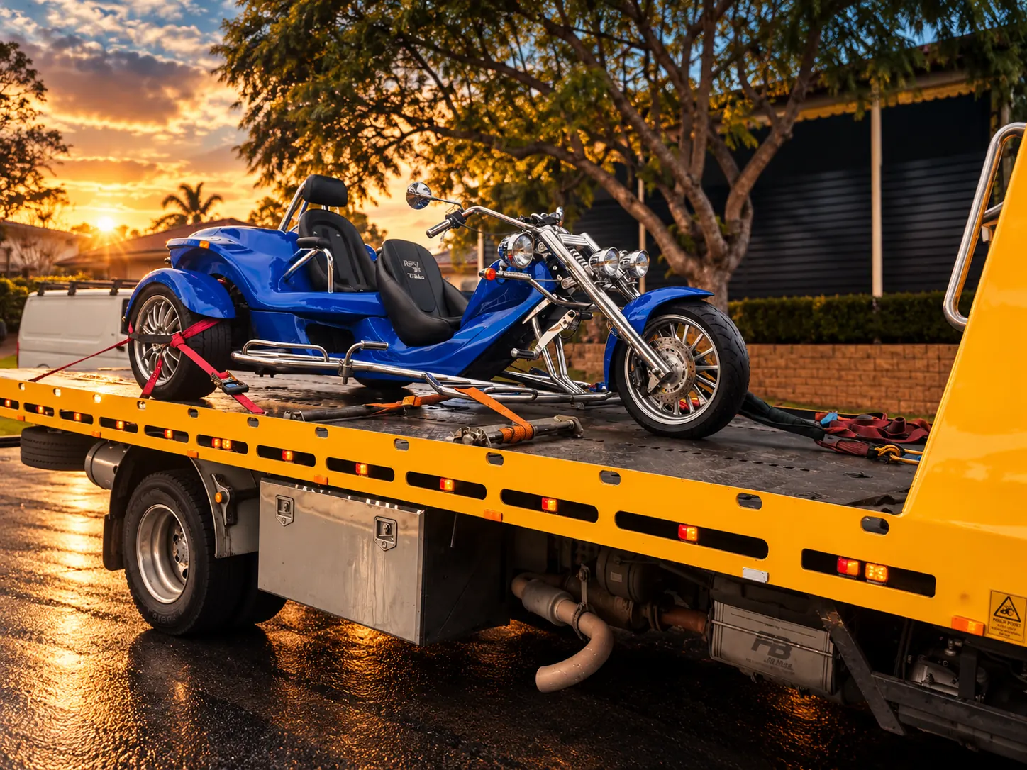 Three-wheel motorcycle transport